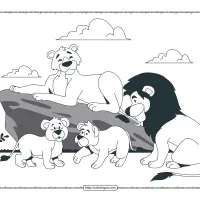 lion family coloring pages