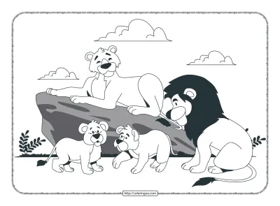 Lion Family Coloring Pages