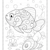 ocean fish colouring page