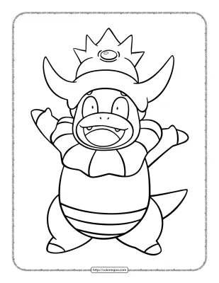 Pokemon Slowking Pdf Coloring Pages