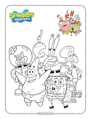 SpongeBob Squarepants and Friends Coloring Pages