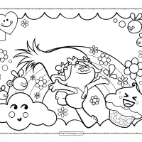 Trolls Poppy Cupcake World Coloring Page 20 trolls poppy cupcake world coloring page