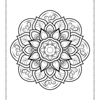 circular flower mandala coloring sheet
