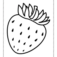 easy strawberries drawing coloring page