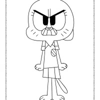 gumballs mother is very angry coloring page