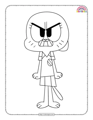 Gumball’s Mother Is Very Angry Coloring Page