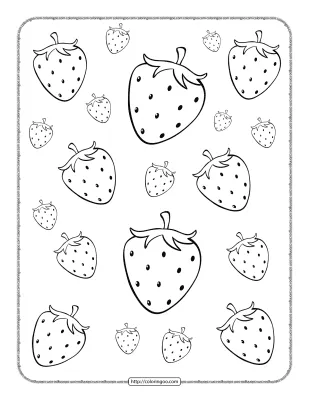 Strawberries Coloring Page