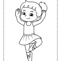 ballerina little girl coloring page
