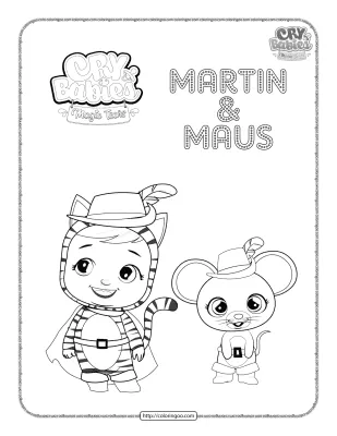 Cry Babies Martin and Maus Coloring Page