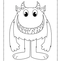 cute horned monster coloring page