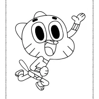 gumball greets kids coloring page