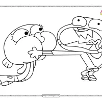 gumball is a panic boy coloring page