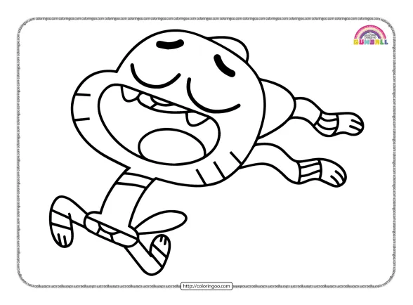 Gumball is Flying with Happiness Coloring Page 1 gumball is flying with happiness coloring page