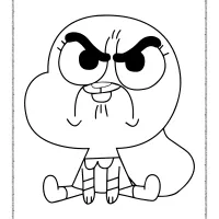 gumball is very nervous coloring page