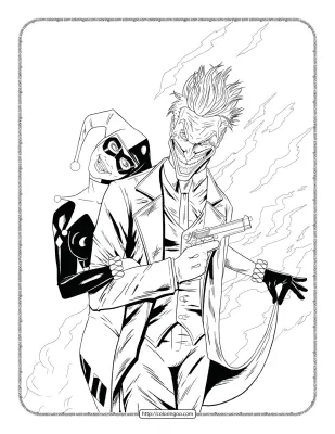 Joker and Harley Quinn Coloring Pages