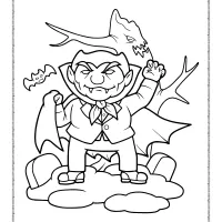 lord dracula in the cemetery coloring page