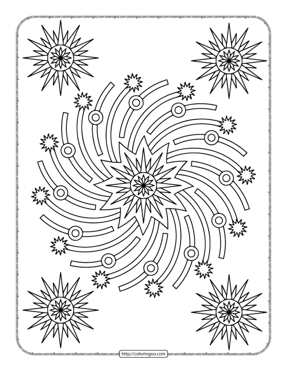 mandala stars coloring page