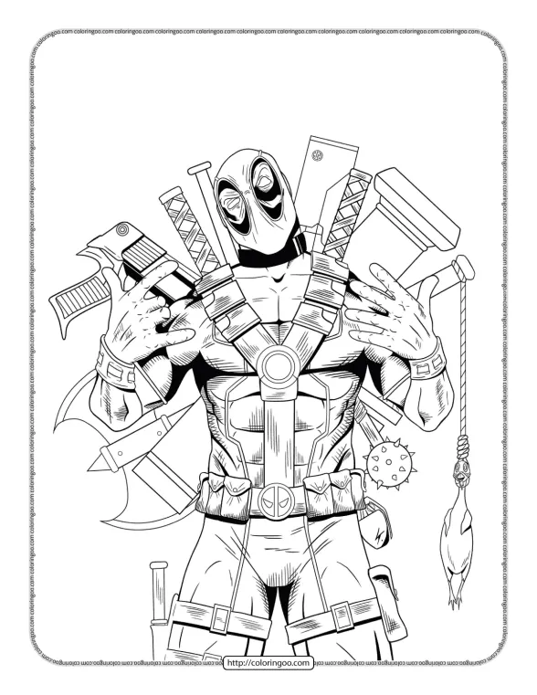 Marvel Deadpool Coloring Pages 1 marvel deadpool coloring pages