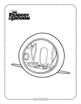 Mr Peabody and Sherman Wabac Coloring Page