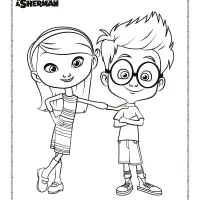 mr peabody sherman and penny coloring page