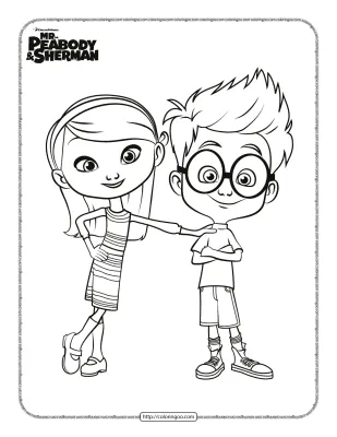 Mr Peabody Sherman and Penny Coloring Page