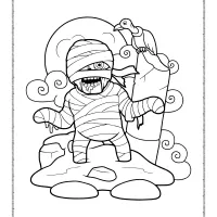 mummy from the cemetery coloring page