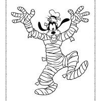 mummy goofy coloring page
