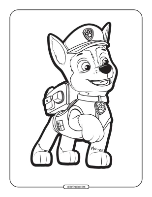 Paw Patrol Chase Coloring Activities for Boys
