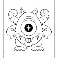 star eyed monster coloring page