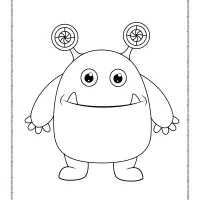 weird eared monster coloring page
