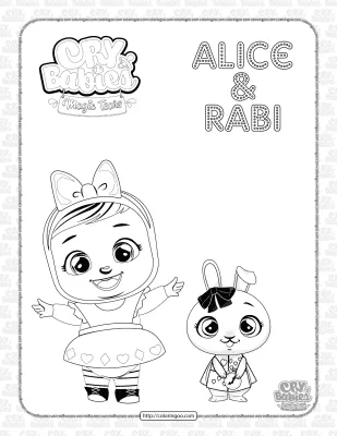 Printable Cry Babies Alice Rabi Coloring Sheet