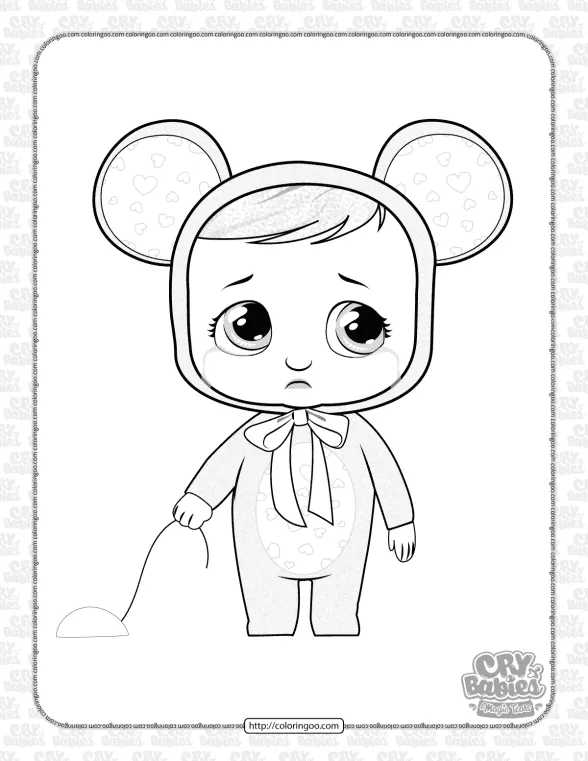 printable cry babies lala coloring sheet