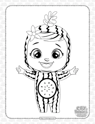 Printable Cry Babies Tutti Frutti Coloring Sheet