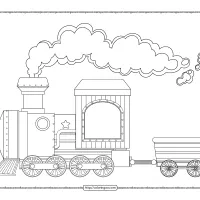 printable cute train coloring sheet