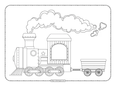 Printable Cute Train Coloring Sheet