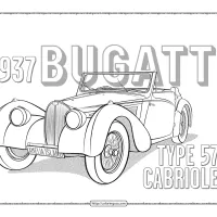 1937 Bugatti Type 57s Cabriolet Coloring Page 50 1937 bugatti type 57s cabriolet coloring page