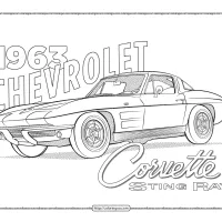 1963 Chevrolet Corvette Coloring Page 56 1963 chevrolet corvette coloring page