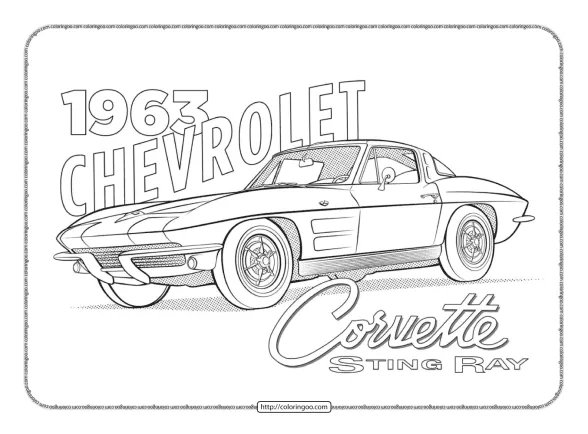 1963 Chevrolet Corvette Coloring Page 1 1963 chevrolet corvette coloring page