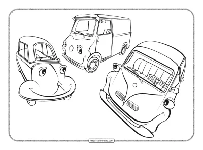 Cute Vintage Cars Coloring Pages