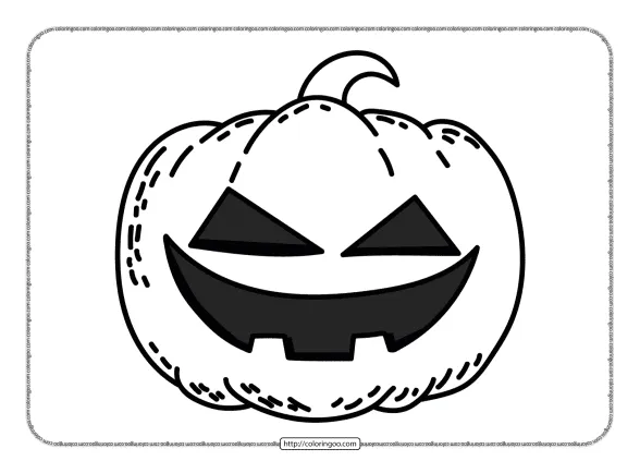 Happy Halloween Pumpkin Horrible Face Coloring Page 1 happy halloween pumpkin horrible face coloring page