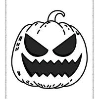 happy halloween pumpkin horror face coloring page