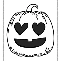 happy halloween pumpkin love face coloring page