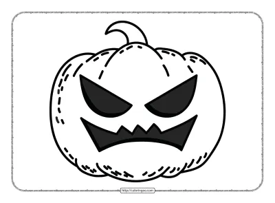 Happy Halloween Pumpkin Spooky Face Coloring Page