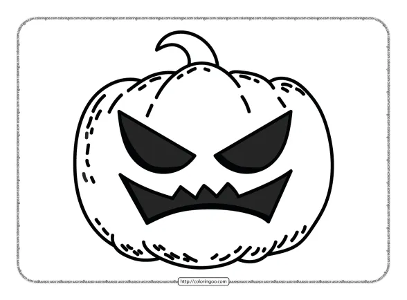 Happy Halloween Pumpkin Spooky Face Coloring Page 1 happy halloween pumpkin spooky face coloring page