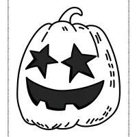 happy halloween pumpkin star eyed coloring page