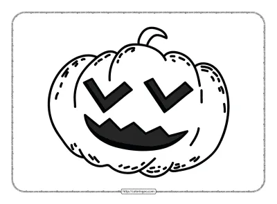 Happy Halloween Pumpkin Vface Coloring Sheet