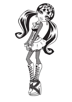 Monster High Draculaura Coloring Page 02