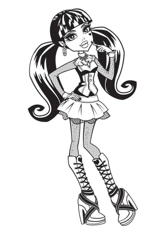 Monster High Draculaura Coloring Page 03 1 monster high draculaura coloring page 03