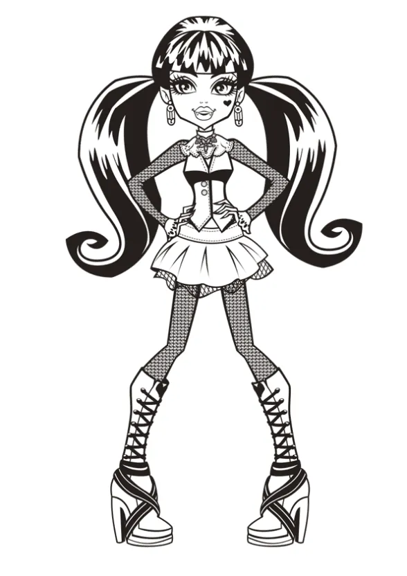 Monster High Draculaura Coloring Page 04 1 monster high draculaura coloring page 04