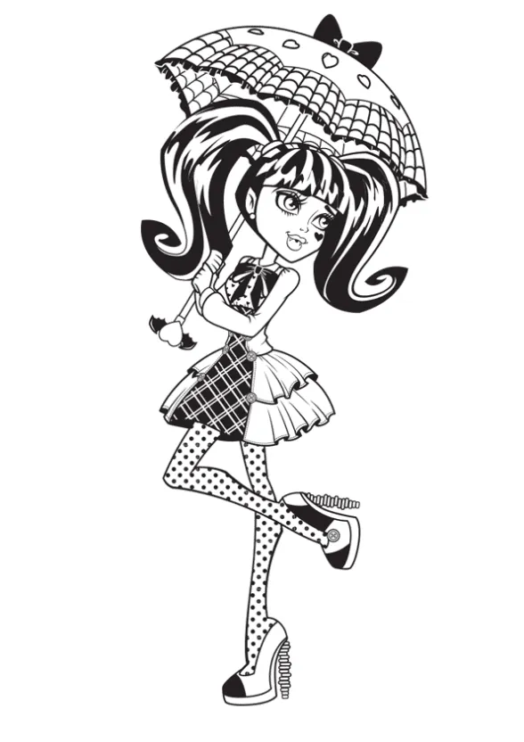 Monster High Draculaura Coloring Page 05 1 monster high draculaura coloring page 05